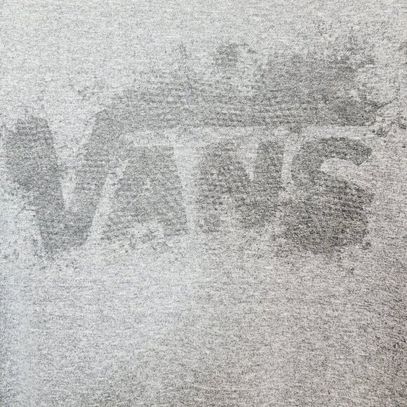 Vintage Vans Heritage T-Shirt Heathered Gray Spellout Logo Soft Knit Casual Med - Picture 3 of 6